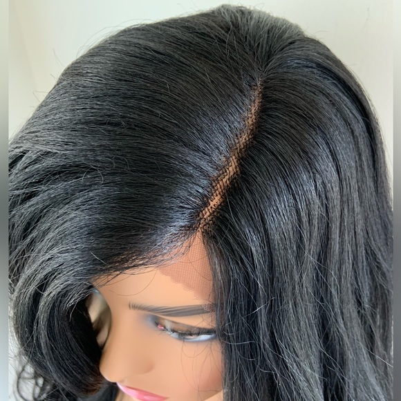 Black Loose Curl 22” Premium Synthetic Fiber Lace Front Wig / So Pretty! - Picture 3 of 6